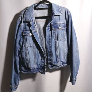 AYR The Ride or Fly Blue Denim Jacket in Lost + Found Size Large Womens Trucker